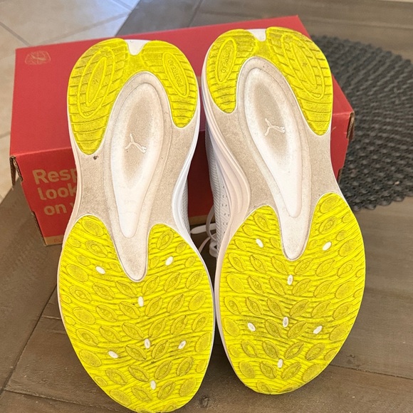 Puma White and Neon Athletic Shoes - Picture 5 of 6